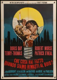 6g0349 WHERE WERE YOU WHEN THE LIGHTS WENT OUT Italian 1p 1968 Nistri art of Doris Day & Morse, rare!