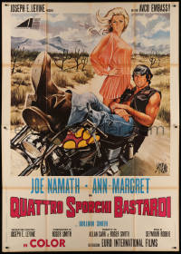 6g0366 C.C. & COMPANY Italian 2p 1971 Symeoni art of Joe Namath & Ann-Margret by motorcycle, rare!