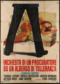 6g0371 DAS STUNDENHOTEL VON ST. PAULI Italian 2p 1971 art of man standing over dead woman, rare!