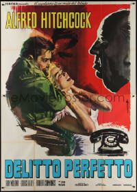 6g0376 DIAL M FOR MURDER Italian 2p R1970 Cesselon art of Grace Kelly attacked + Hitchcock too!