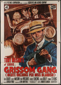 6g0382 GRISSOM GANG Italian 2p 1971 Robert Aldrich, Ciriello art of gangster Mustante w/ gun, rare!