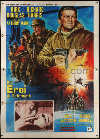 6g0383 HEROES OF TELEMARK Italian 2p 1966 Kirk Douglas stops Nazis from making atom bomb, different!