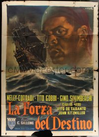 6g0391 LA FORZA DEL DESTINO Italian 2p 1950 Averardo Ciriello art of pirate by ship at sea, rare!
