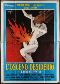 6g0399 OBSCENE DESIRE Italian 2p 1978 Giulio Petroni's La Profezia, wild Enrico De Seta art!