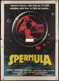 6g0412 SPERMULA Italian 2p 1977 great different art of sexy naked female sperm vampires in space!