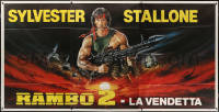 6g0355 RAMBO FIRST BLOOD PART II Italian 3p 1985 great Casaro art of Sylvester Stallone with M60/RPG