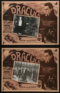 6g0165 DRACULA 2 Mexican LCs R1990s vampire Bela Lugosi shown in both, Tod Browning horror classic!