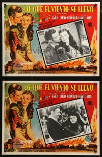 6g0172 GONE WITH THE WIND 7 Mexican LCs R1990s Clark Gable, Vivien Leigh, all-time classic!