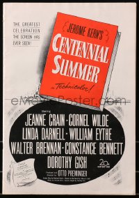 6g0193 CENTENNIAL SUMMER pressbook 1946 Jeanne Crain, Cornel Wilde, Linda Darnell, Otto Preminger