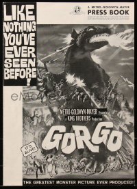6g0202 GORGO pressbook 1961 Joseph Smith monster art, like nothing you've ever seen!