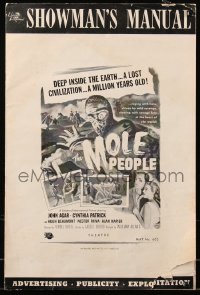 6g0213 MOLE PEOPLE pressbook 1956 Joseph Smith art of the horror crawling from depths of the Earth!