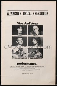 6g0218 PERFORMANCE pressbook 1970 directed by Nicolas Roeg, Mick Jagger & James Fox trading roles!