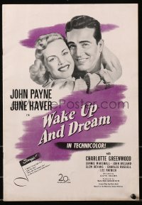 6g0236 WAKE UP & DREAM pressbook 1946 great close up smiling portraits of June Haver & John Payne!
