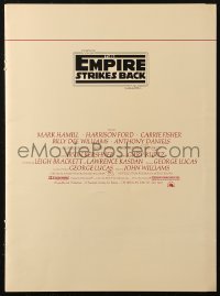6g0141 EMPIRE STRIKES BACK promo brochure 1980 George Lucas sci-fi classic, art by Ralph McQuarrie!