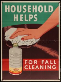 6g0057 SHELL 41x55 advertising poster 1940s furniture polish, household helps for fall cleaning!