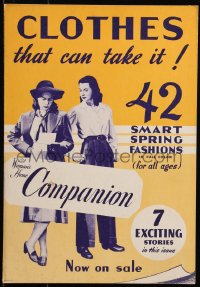 6g0058 WOMAN'S HOME COMPANION 11x16 advertising poster 1940s spring fashions, clothes that can take it!