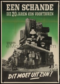 6g0071 EEN SCHANDE DIE 20 JAREN KON VOORTDUREN 33x47 Dutch WWII war poster 1940 poor families!