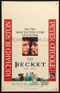 6g0439 BECKET WC 1964 Richard Burton in the title role, Peter O'Toole, John Gielgud
