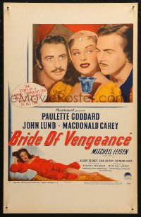 6g0444 BRIDE OF VENGEANCE WC 1949 sexy Paulette Goddard, John Lund, Macdonald Carey!