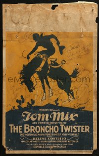 6g0447 BRONCHO TWISTER WC 1927 cool silhouette art of cowboy Tom Mix riding Tony, ultra rare!