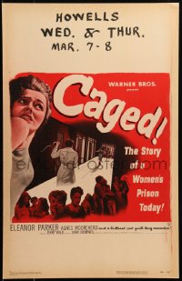 6g0449 CAGED WC 1950 Eleanor Parker is one of the women without men, except in their memories, rare!