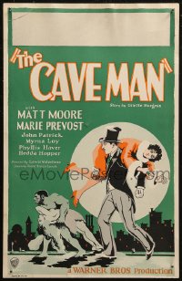 6g0454 CAVEMAN WC 1926 FS art of Matt Moore carrying Marie Prevost & real caveman w/sexy girl, rare!
