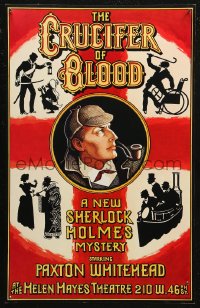 6g0108 CRUCIFER OF BLOOD stage play WC 1978 cool art of detective Sherlock Holmes by Van Nutt!