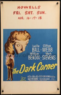 6g0460 DARK CORNER WC 1946 cool film noir image of Lucille Ball & Mark Stevens, ultra rare!