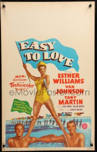 6g0466 EASY TO LOVE WC 1953 sexy swimmer Esther Williams stands on Van Johnson & Tony Martin!