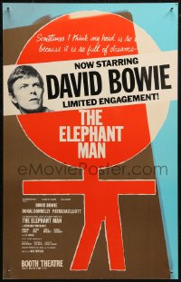 6g0110 ELEPHANT MAN stage play WC 1980 Gilbert Lesser art, limited engagement starring David Bowie!