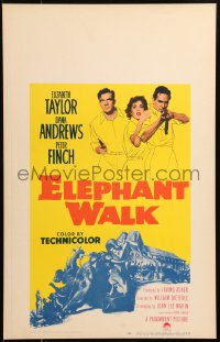 6g0467 ELEPHANT WALK WC 1954 sexy Elizabeth Taylor between Dana Andrews & Peter Finch in India!