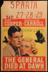 6g0475 GENERAL DIED AT DAWN WC 1936 Gary Cooper is a mercenary in China in love w/Madeleine Carroll!