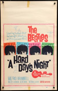 6g0489 HARD DAY'S NIGHT WC 1964 great image of The Beatles in their first film, rock & roll classic!