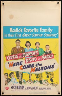 6g0494 HERE COME THE NELSONS WC 1951 Ozzie, Harriet, Ricky, David & Rock Hudson too!