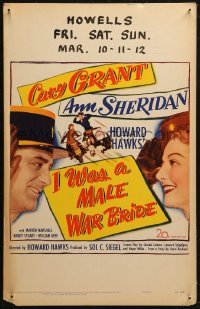 6g0499 I WAS A MALE WAR BRIDE WC 1949 cross-dresser Cary Grant & Ann Sheridan, Howard Hawks!