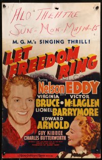 6g0509 LET FREEDOM RING WC 1939 Nelson Eddy & pretty Virginia Bruce in MGM's singing thril!