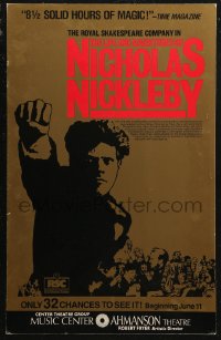 6g0113 LIFE & ADVENTURES OF NICHOLAS NICKLEBY foil stage play WC 1981 printed on gold foil!