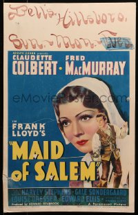 6g0518 MAID OF SALEM WC 1937 Claudette Colbert, Fred MacMurray, Salem witch trials, ultra rare!