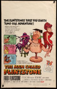 6g0519 MAN CALLED FLINTSTONE WC 1966 Hanna-Barbera, Fred, Barney, Wilma & Betty, spy spoof!