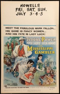 6g0525 MISSISSIPPI GAMBLER WC 1953 Tyrone Power's game is fancy women like Piper Laurie, riverboat!