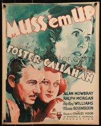 6g0530 MUSS 'EM UP WC 1936 great pulp-like art of Preston Foster & Margaret Callahan, very rare!