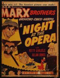 6g0534 NIGHT AT THE OPERA WC R1948 great full color Al Hirschfeld art of the Marx Bros, rare!