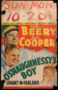 6g0536 O'SHAUGHNESSY'S BOY WC 1935 Wallace Beery, his lost son Jackie Cooper, Spanky McFarland