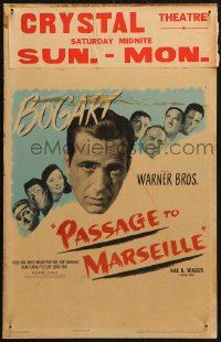 6g0545 PASSAGE TO MARSEILLE WC 1944 Frenchman Humphrey Bogart escapes Devil's Island to fight Nazis!
