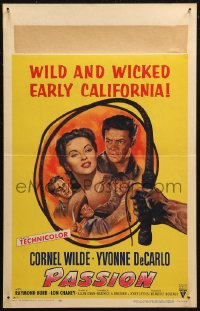 6g0546 PASSION WC 1954 Cornel Wilde, Yvonne De Carlo, Lon Chaney Jr., wicked early California!