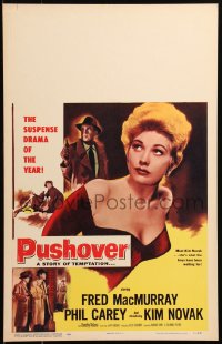 6g0553 PUSHOVER WC 1954 sexy Kim Novak's first movie, she is what the boys have been waiting for!