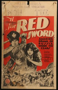 6g0554 RED SWORD WC 1929 art of William Collier Jr & Marian Nixon in a drama of Russia, ultra rare!