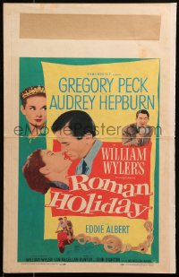6g0561 ROMAN HOLIDAY WC 1953 Audrey Hepburn & Gregory Peck about to kiss and riding on Vespa!