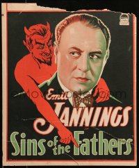 6g0573 SINS OF THE FATHERS WC 1928 best art of Emil Jannings with Devil looming over shoulder!