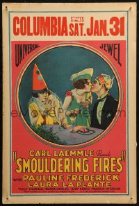 6g0576 SMOULDERING FIRES WC 1925 art of Pauline Frederick & Laura La Plante in costumes!
